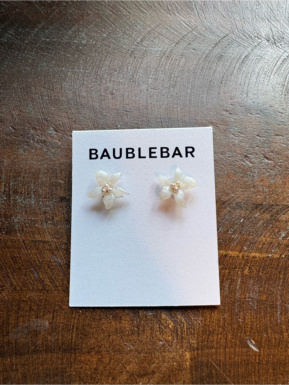 BaubleBar Pearl White Flower Stud Earrings